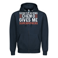 Navy secretly hoping chemo gives me superpowers cancer awareness gifts Zipper Hoodie - linhVisuals