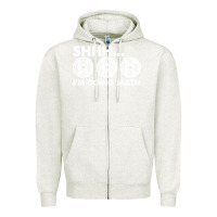 Oatmeal Heather shhh i'm doing math gym funny bodybuilding weightlifting humor quote Zipper Hoodie - linhVisuals