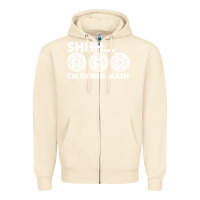 Sandshell shhh i'm doing math gym funny bodybuilding weightlifting humor quote Zipper Hoodie - linhVisuals