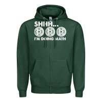 Sports Green shhh i'm doing math gym funny bodybuilding weightlifting humor quote Zipper Hoodie - linhVisuals