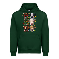 Forest Green Ho Ho Ho Cows Urban Hoodie - RanaPortraitStore