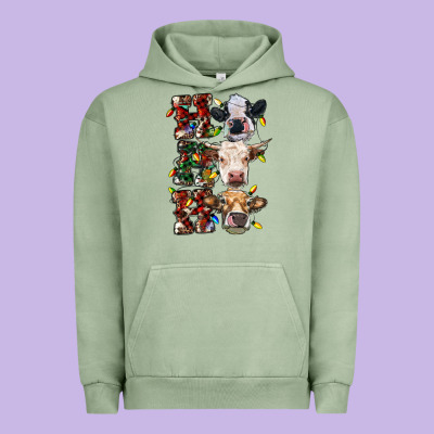 Ho Ho Ho Cows Urban Hoodie Designed By Ranaportraitstore