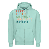 Seafoam siberian husky dog i like coffee my husky and maybe 3 people vintage d Zipper Hoodie - linhVisuals