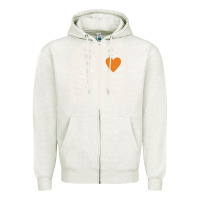 Oatmeal Heather skeleton rib case orange pumpkin heart vintage halloween anatomy costu Zipper Hoodie - linhVisuals