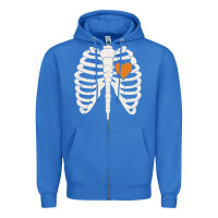 True Royal skeleton rib case orange pumpkin heart vintage halloween anatomy costu Zipper Hoodie - linhVisuals
