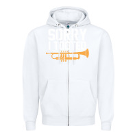 White sorry i tooted funny trumpet player pun gift sarcastic humor quote Zipper Hoodie - linhVisuals