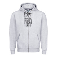 Heather Grey pilates because punching people is frowned upon t shirt Zipper Hoodie - linhVisuals