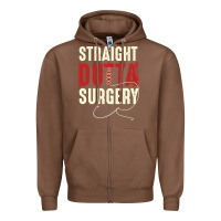 Chestnut straight outta surgery funny get well soon gifts post surgery supporti Zipper Hoodie - linhVisuals