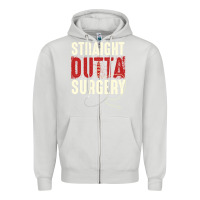 Dove Grey straight outta surgery funny get well soon gifts post surgery supporti Zipper Hoodie - linhVisuals