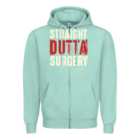 Seafoam straight outta surgery funny get well soon gifts post surgery supporti Zipper Hoodie - linhVisuals