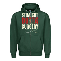 Sports Green straight outta surgery funny get well soon gifts post surgery supporti Zipper Hoodie - linhVisuals