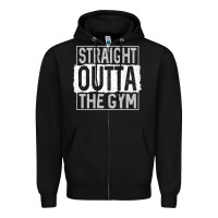 Black straight outta the gym Zipper Hoodie - linhVisuals