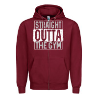 Burgundy straight outta the gym Zipper Hoodie - linhVisuals