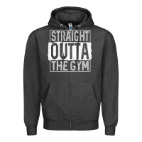 Charcoal Heather straight outta the gym Zipper Hoodie - linhVisuals