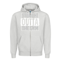 Dove Grey straight outta the gym Zipper Hoodie - linhVisuals