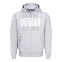 Heather Grey straight outta the gym Zipper Hoodie - linhVisuals