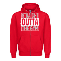 Red straight outta the gym Zipper Hoodie - linhVisuals