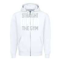 White straight outta the gym Zipper Hoodie - linhVisuals