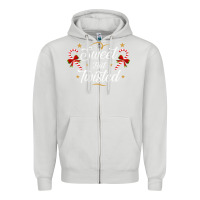 Dove Grey sweet but twisted candy cane christmas humor funny and cute gifts for Zipper Hoodie - linhVisuals