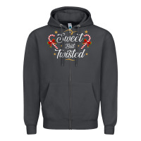 Smoke sweet but twisted candy cane christmas humor funny and cute gifts for Zipper Hoodie - linhVisuals
