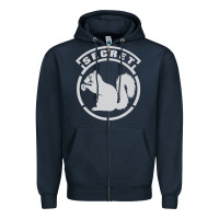 Navy Secret Squirrel Zipper Hoodie - linhVisuals