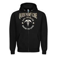 Black ‘Qüëënsrÿche Live To ock Zipper Hoodie - linhVisuals