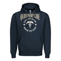 Navy ‘Qüëënsrÿche Live To ock Zipper Hoodie - linhVisuals