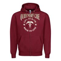 Burgundy ‘Qüëënsrÿche Live To ock Zipper Hoodie - linhVisuals