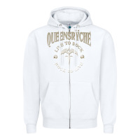 White ‘Qüëënsrÿche Live To ock Zipper Hoodie - linhVisuals