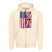 Sandshell united states with united kingdom flag mix us and uk union jack Zipper Hoodie - linhVisuals