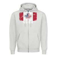 Dove Grey us eh american canadian flag canada day leaf with usa flag inside Zipper Hoodie - linhVisuals