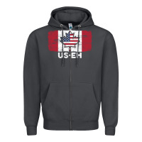Smoke us eh american canadian flag canada day leaf with usa flag inside Zipper Hoodie - linhVisuals
