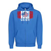 True Royal us eh american canadian flag canada day leaf with usa flag inside Zipper Hoodie - linhVisuals