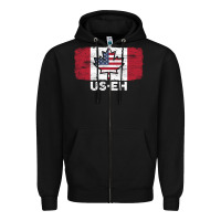 Black us eh american canadian flag canada day leaf with usa flag inside Zipper Hoodie - linhVisuals