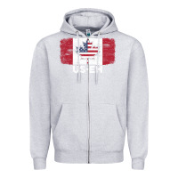 Heather Grey us eh american canadian flag canada day leaf with usa flag inside Zipper Hoodie - linhVisuals