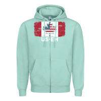 Seafoam us eh american canadian flag canada day leaf with usa flag inside Zipper Hoodie - linhVisuals