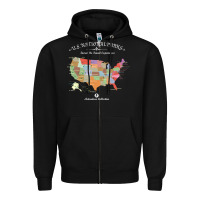Black us national parks map colorful with all 59 national parks Zipper Hoodie - linhVisuals