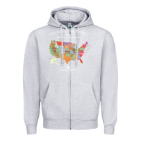 Heather Grey us national parks map colorful with all 59 national parks Zipper Hoodie - linhVisuals