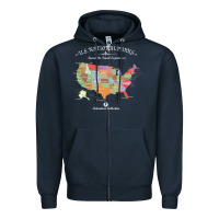 Navy us national parks map colorful with all 59 national parks Zipper Hoodie - linhVisuals