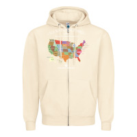 Sandshell us national parks map colorful with all 59 national parks Zipper Hoodie - linhVisuals