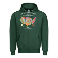 Sports Green us national parks map colorful with all 59 national parks Zipper Hoodie - linhVisuals