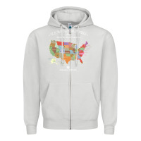 Dove Grey us national parks map colorful with all 59 national parks Zipper Hoodie - linhVisuals