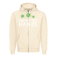 Sandshell wash your hands green germs graphic Zipper Hoodie - linhVisuals