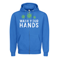 True Royal wash your hands green germs graphic Zipper Hoodie - linhVisuals