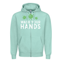 Seafoam wash your hands green germs graphic Zipper Hoodie - linhVisuals