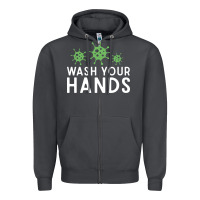 Smoke wash your hands green germs graphic Zipper Hoodie - linhVisuals