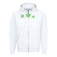 White wash your hands green germs graphic Zipper Hoodie - linhVisuals