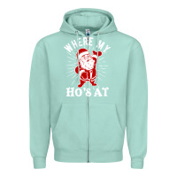 Seafoam where my ho's at funny santa christmas pun naughty xmas humor gift Zipper Hoodie - linhVisuals