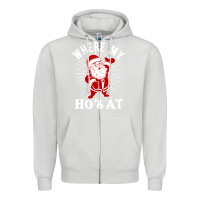 Dove Grey where my ho's at funny santa christmas pun naughty xmas humor gift Zipper Hoodie - linhVisuals