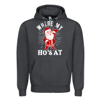 Smoke where my ho's at funny santa christmas pun naughty xmas humor gift Zipper Hoodie - linhVisuals